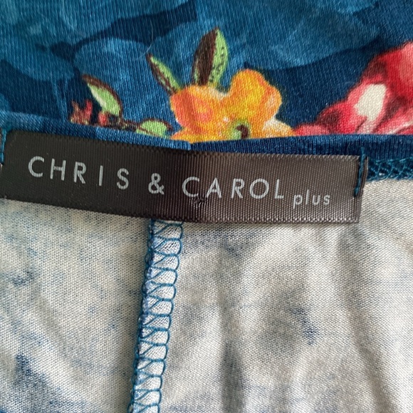 Chris & Carol floral rounded hem shift dress VGUC - Picture 3 of 4